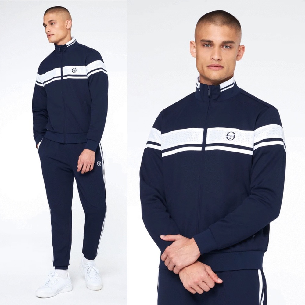 Men’s Sergio Tacchini Navy | White Mesh Casual Tracksuit NWT